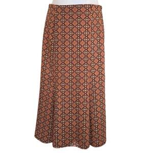 NY COLLECTION Midi Length‎ Tribal Print Skirt Size Small